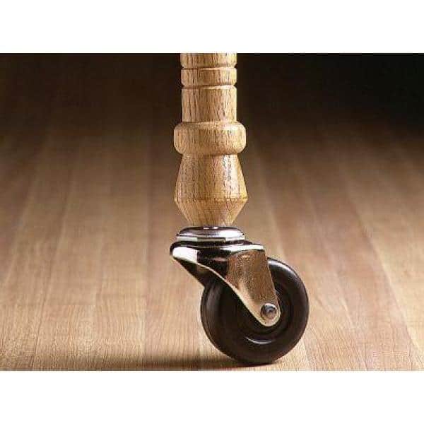 2-Inch Black Rubber Swivel Stem Caster with Ball Bearing