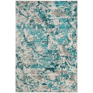 Skyler Blue/Ivory Doormat 3 ft. x 5 ft. Abstract Area Rug