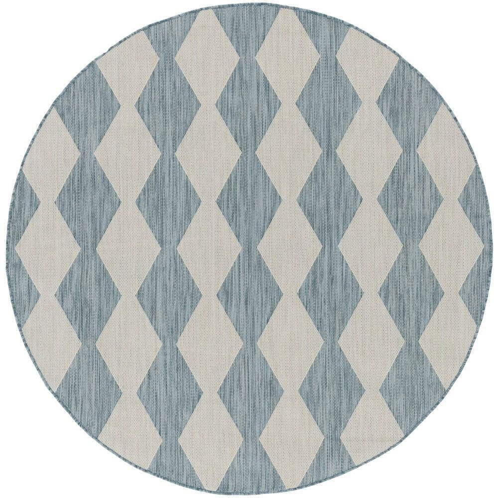 Positano Aqua 6 ft. x 6 ft. Diamond Contemporary Round Area Rug price history on PriceWatchPro