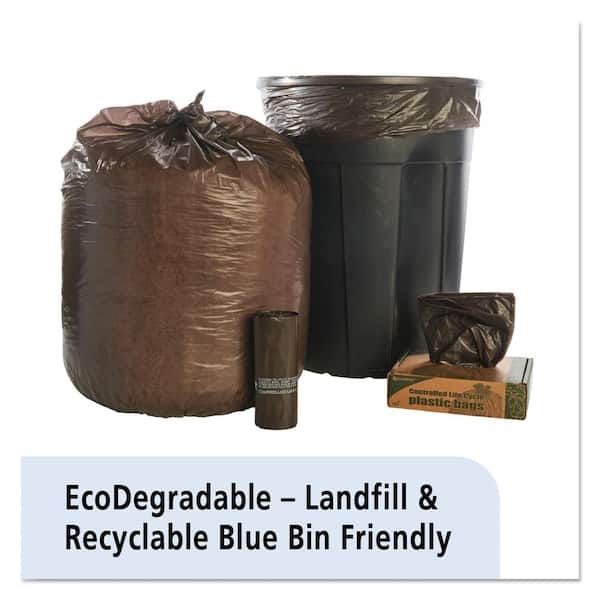 Controlled Life-Cycle Plastic Trash Bags, 39 gal, 1.1 mil, 33