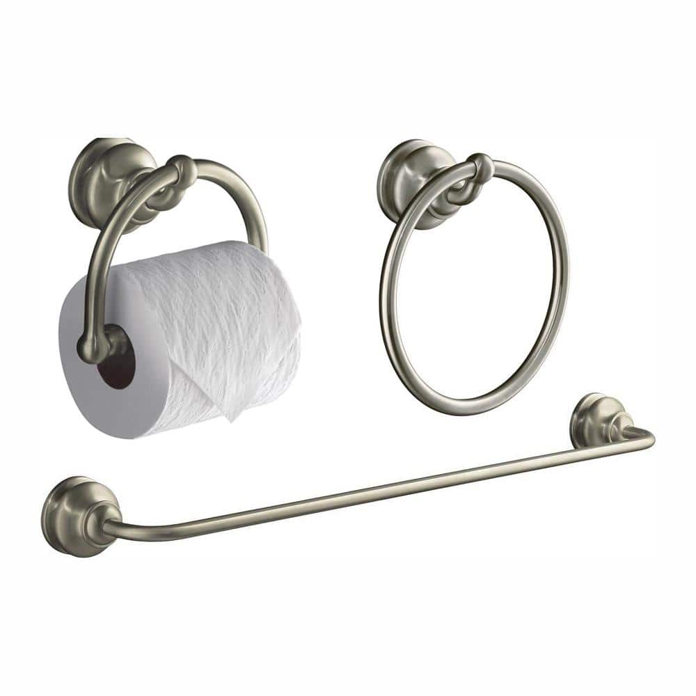 KOHLER Fairfax 3Piece Hardware Bundle with Towel Bar, Towel Ring and