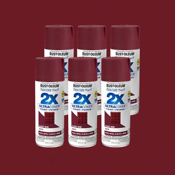 12 oz. Satin Claret Wine General Purpose Spray Paint (6-Pack)