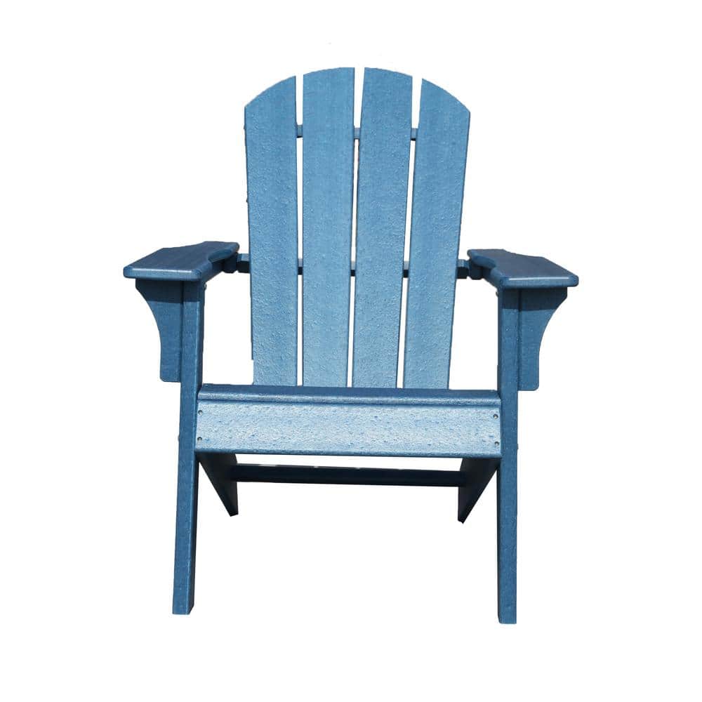 Classic Navy Blue Folding Plastic Adirondack Chair