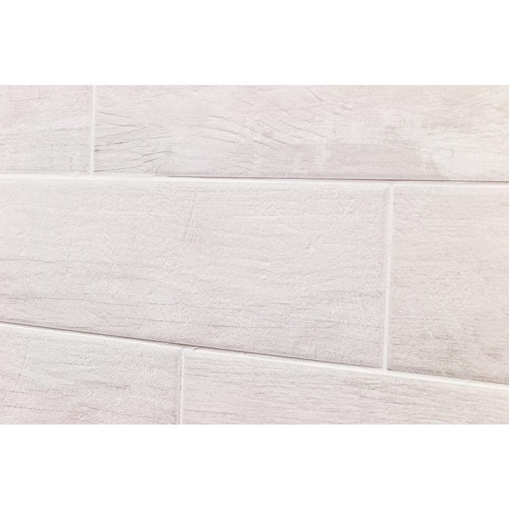 Thicket 4" x 24" White Natural Porcelain Plank Tile
