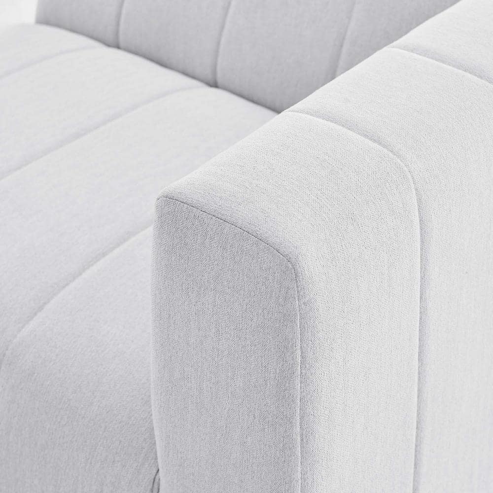 Ivory Channel-Tufted 87" Polyester & Wood 2-Piece Loveseat