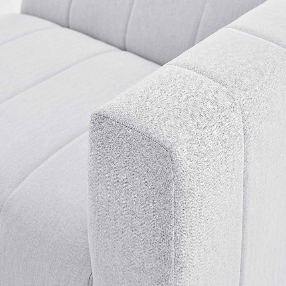 Elysian 127.5" White Tufted Fabric 5-Piece Sectional with Wood Frame