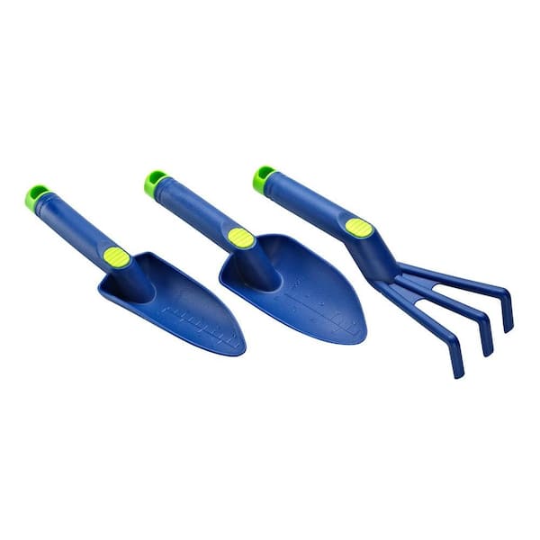 Ogrow High Quality 11 in Gardening Tool Set in Blue (3-Piece)