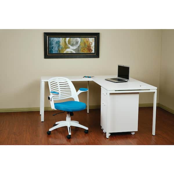 OSP Home Furnishings Tyler White and Blue Office Chair