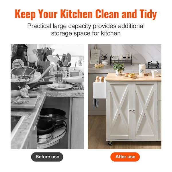 VEVOR Kitchen Island Cart Natural Wood Top 45.3 in. Width VEVOR Kitchen Island Cart Natural Wood Top 45.3 in. Width