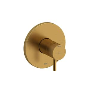 Riu 1-Handle Wall Mount 1/2 in. Therm and Pressure Balance Trim Kit in Brushed Gold (Valve Not included)