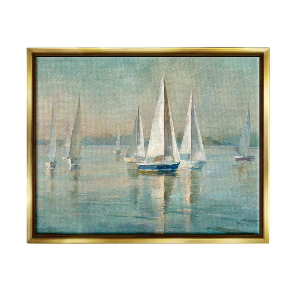 Large Painting Sailboat | Painting On Canvas Colorful Sailboats & Harbor factory Painting | Departure of Boats Painting | Colorful Boats Painting