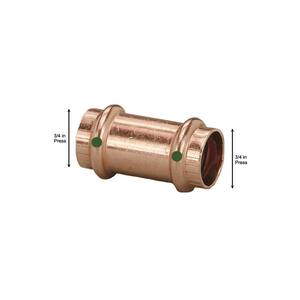 Viega ProPress 3/4" Copper Coupling Fitting – 10-Pack – 77475
