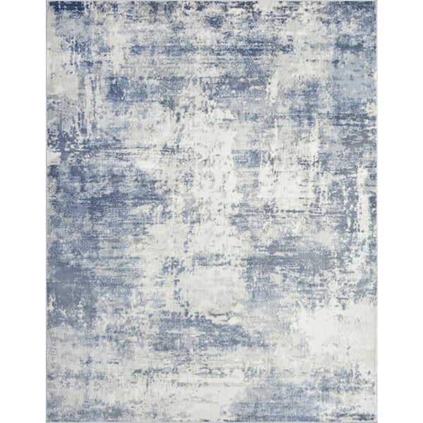 Flash Furniture ACD-RGTRZ860-55-BL-GG 5 x 5 ft. Jubilee Collection Abstract Round Area Rug Blue