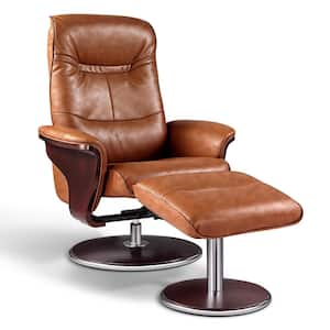 Milano 30 in. Width Big and Tall Brown Faux Leather Recliner