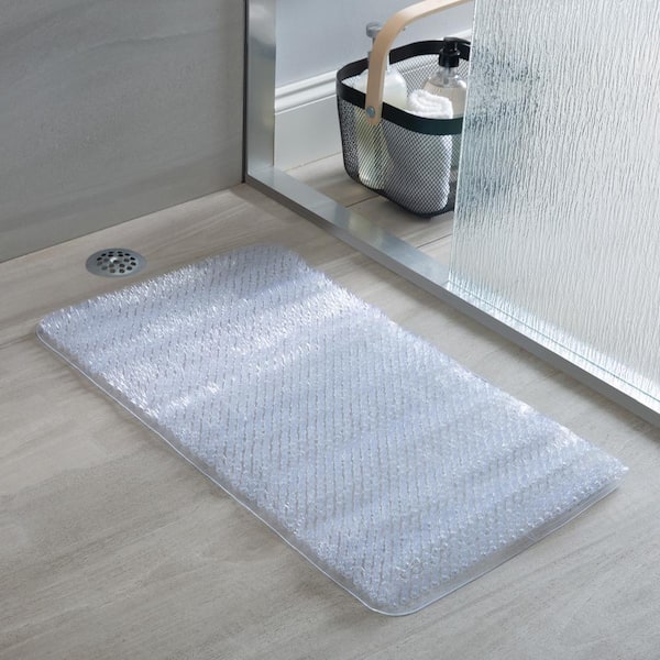 Mainstays Clear Soft as Grass Vinyl Bath Tub Mat, 14 x 25.75 