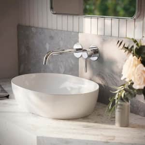 Modern 7.5 in. Spout Reach 1-Handle Wall Mounted Bathroom Faucet Vanity Faucet with Pop-Up Drain in Polished Chrome