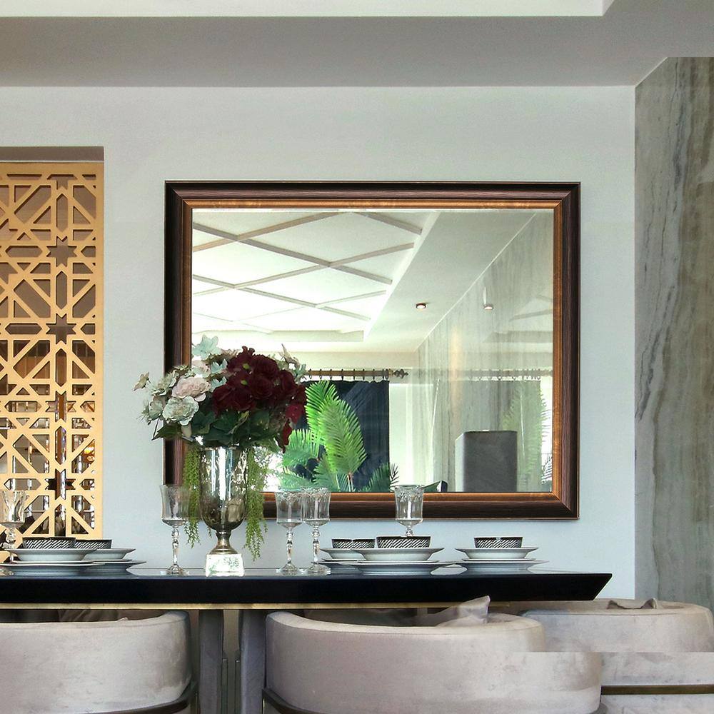 Medium Rectangular Bronze Floating Wall Mirror