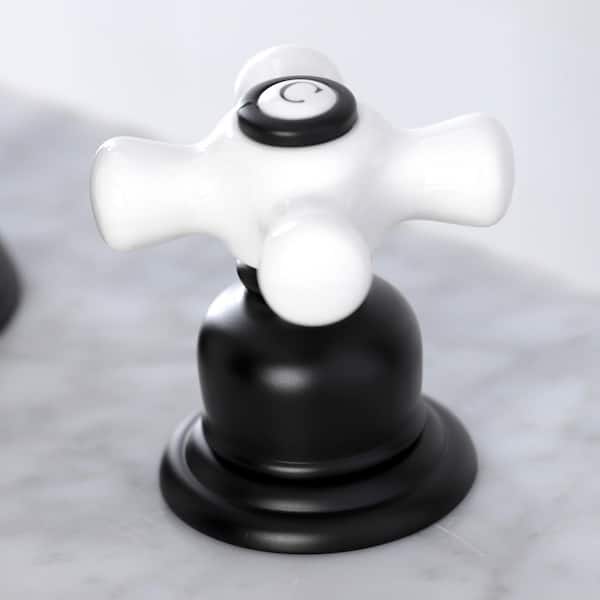Victorian 8 in. Widespread 2-Handle Bathroom Faucet in Matte Black