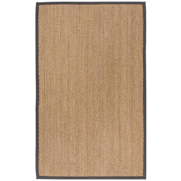 SAFAVIEH Natural Fiber Beige/Dark Gray 5 ft. x 8 ft. Border Area Rug