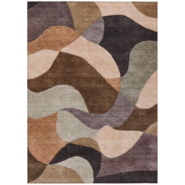 Chantille Machine Washable Indoor/Outdoor Abstract ACN2141 Chocolate 2 ft. 6 in. x 3 ft. 10 in. Area Rug