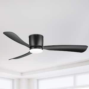 Hardy 52 in. Integrated LED Indoor Black Propeller Ceiling Fan with Color-Changing LED Light with Remote Included