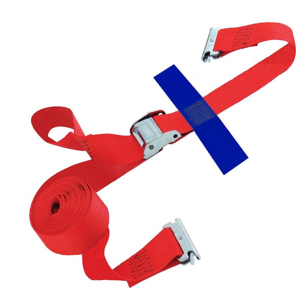 SNAP-LOC 20 ft. x 2 in. Cam Buckle E-Strap with Hook and Loop Storage Fastener in Red