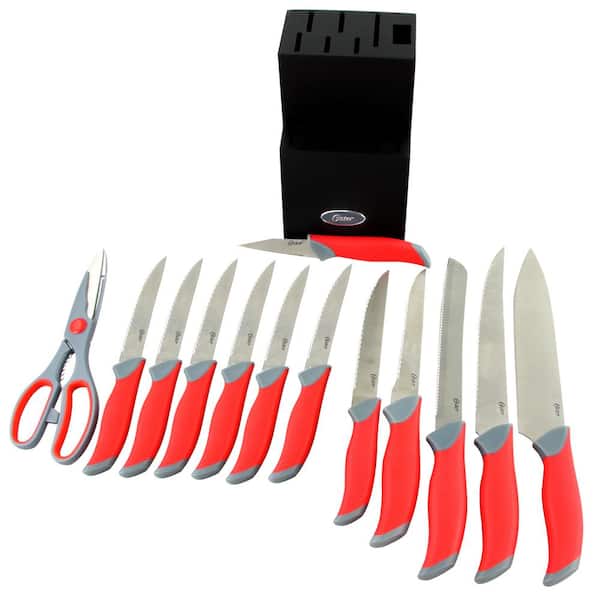 Oster Steffen 14 Piece Stainless Steel Cutlery Set In Red With