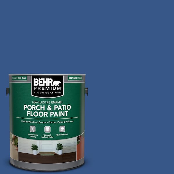 BEHR PREMIUM 1 gal. #S-G-590 Southern Blue Low-Lustre Enamel Interior/Exterior Porch and Patio Floor Paint