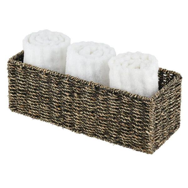Dracelo Gray Bathroom Storage Organizer Tray Toilet Paper Storage Basket, Towel Bread Baskets for Kitchen Organizing