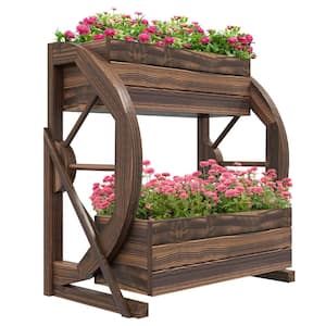 18.5 in. x 7 in. x 6 in. Brown Wooden Raised Garden Bed