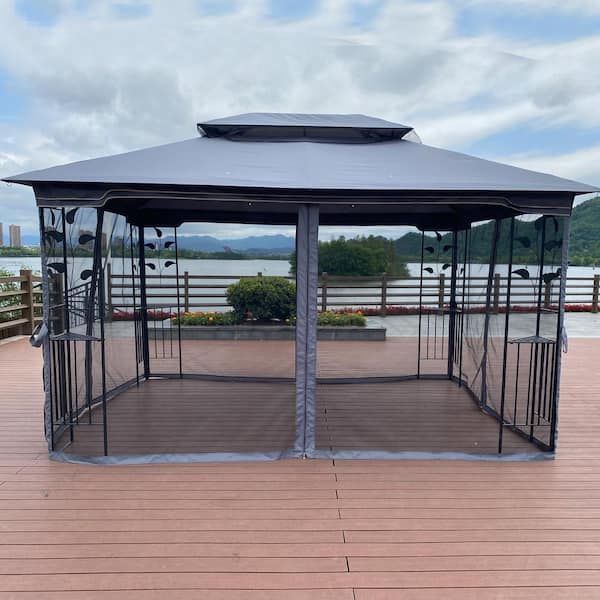 13 ft. x 10 ft. Outdoor Patio Gazebo Tent with Ventilated