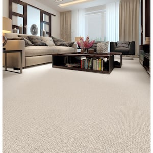 Tower Road - Early Dawn - Beige 32.7 oz. SD Polyester Loop Installed Carpet