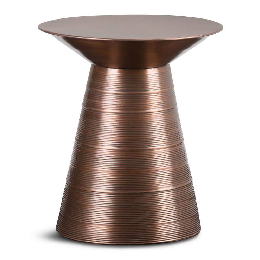 Simpli Home Sheridan Industrial 18 in. Wide Metal Accent Side Table in Aged  Copper, Fully Assembled AXCMTBL-10 The Home Depot