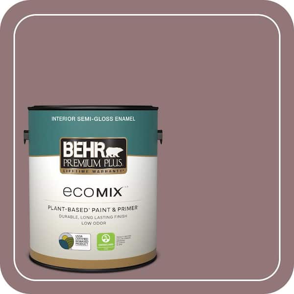 1 gal. #N120-5 Plumville Semi-Gloss Enamel EcoMix Plant-Based Interior Paint & Primer