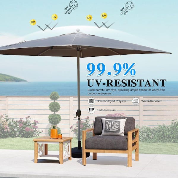 10ft 3 tier patio umbrella Best Choice Products Woodgrain Pattern 3-Tier Solar w/ 24 LED Lights, Tilt installed lights Color:Retro Blue Scorpion_HC1 Best Choice Products 10ft