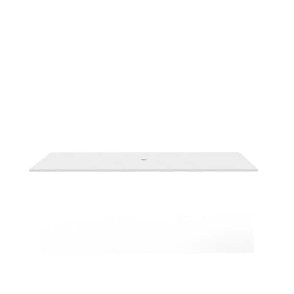 castellousa Solid Surface Rectangular Bathroom Countertop Shelf in White 48 in.