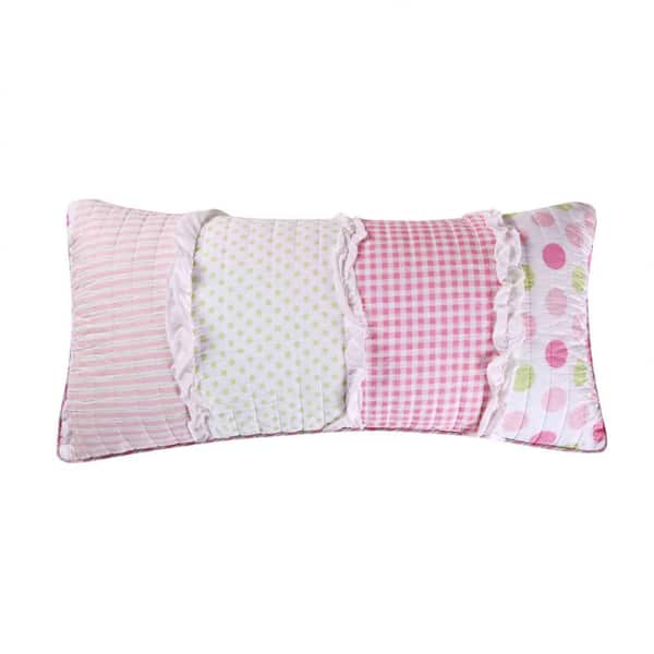 LEVTEX HOME Marley Pink Ruffled 12 in. x 24 in. Throw Pillow
