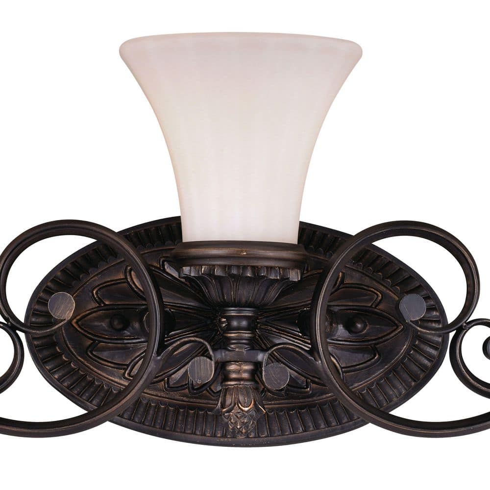 Venetian Bronze 3-Light Vanity Fixture with Etched Glass