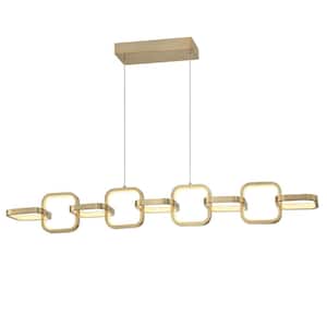 Patsy 59-Watt 1-Light Aged Brass Statement Integrated LED Pendant Light with Silicone Shade