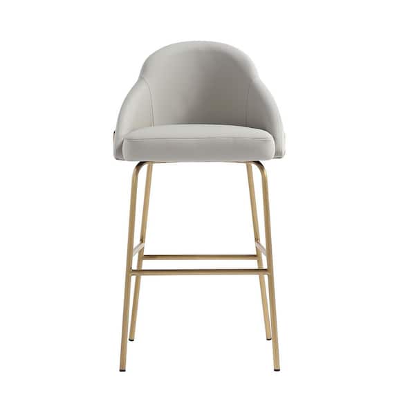 Manhattan Comfort Gracie 29.1 in. Modern Stone and Gold Metal
