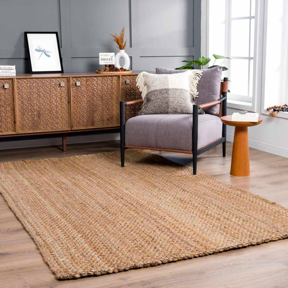 Handmade Natural Jute Braided Rectangle Rug 3'6" x 5'6"