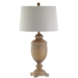 Kennedy 30.5 in. H Brown Faux Wood Resin Table Lamp