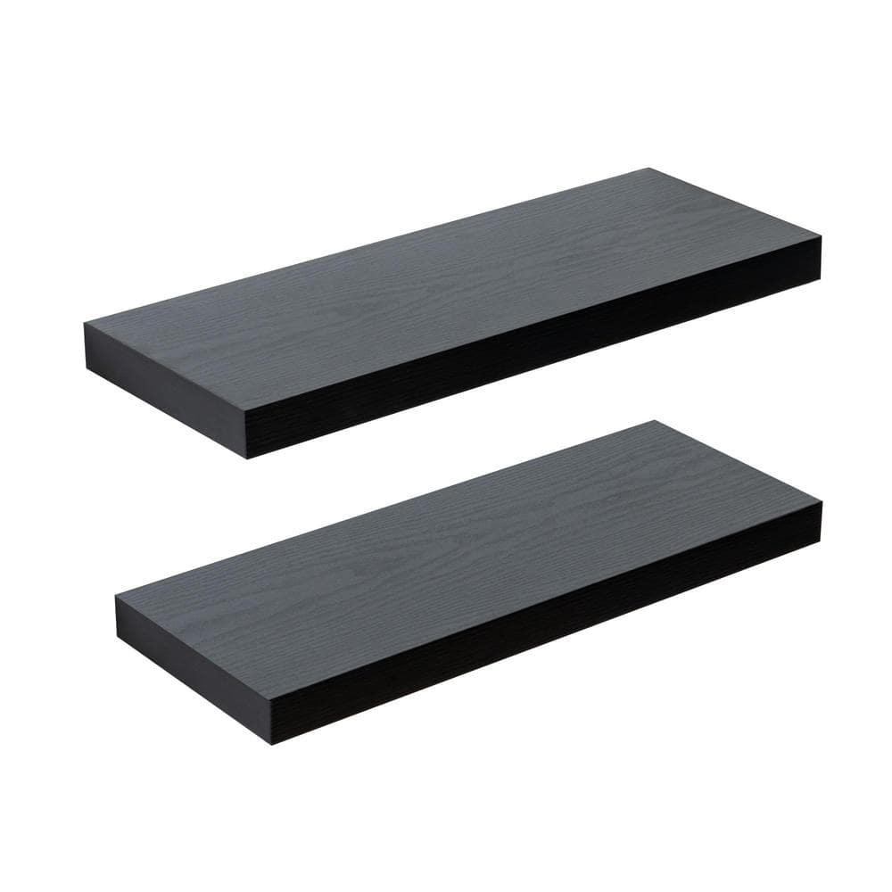 24 in. W x 9 in. D Black Floating Shelves Decorative Wall Shelf
