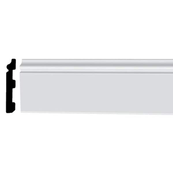 American Pro Decor 3-1/8 in. x 1/2 in. x 96 in. Plain Recycled Polystyrene Base Moulding Pro Pack 56 LF (7-Pack)