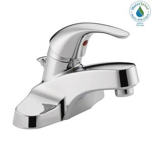 Choice 4 in. Centerset Single-Handle Bathroom Faucet with Metal Drain Assembly in Chrome