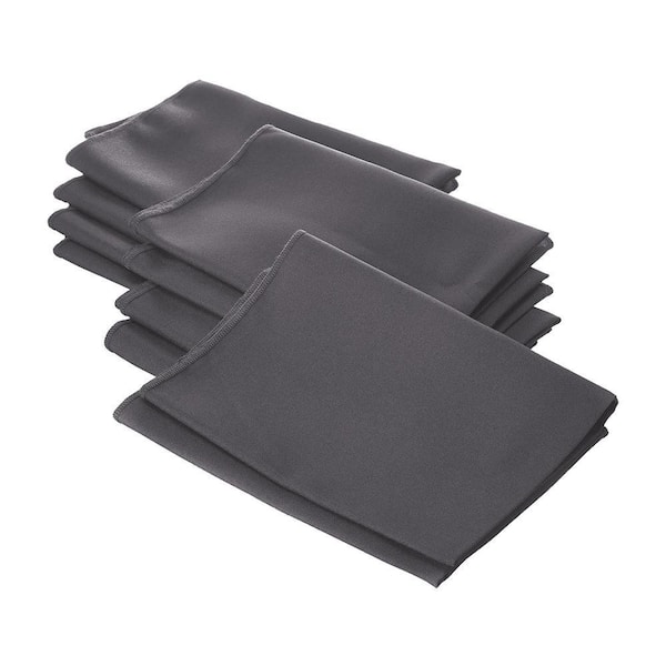 "18 in. x 18 in. Charcoal Polyester Poplin Napkin (10-Pack)"