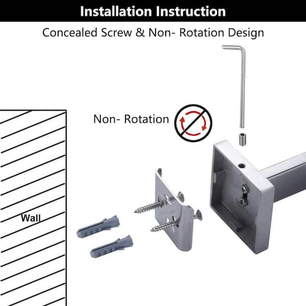 Bath 9 in. Wall Mounted Towel Bar Stainless Hand Towel Bar Towel Holder in  Brushed Nickel