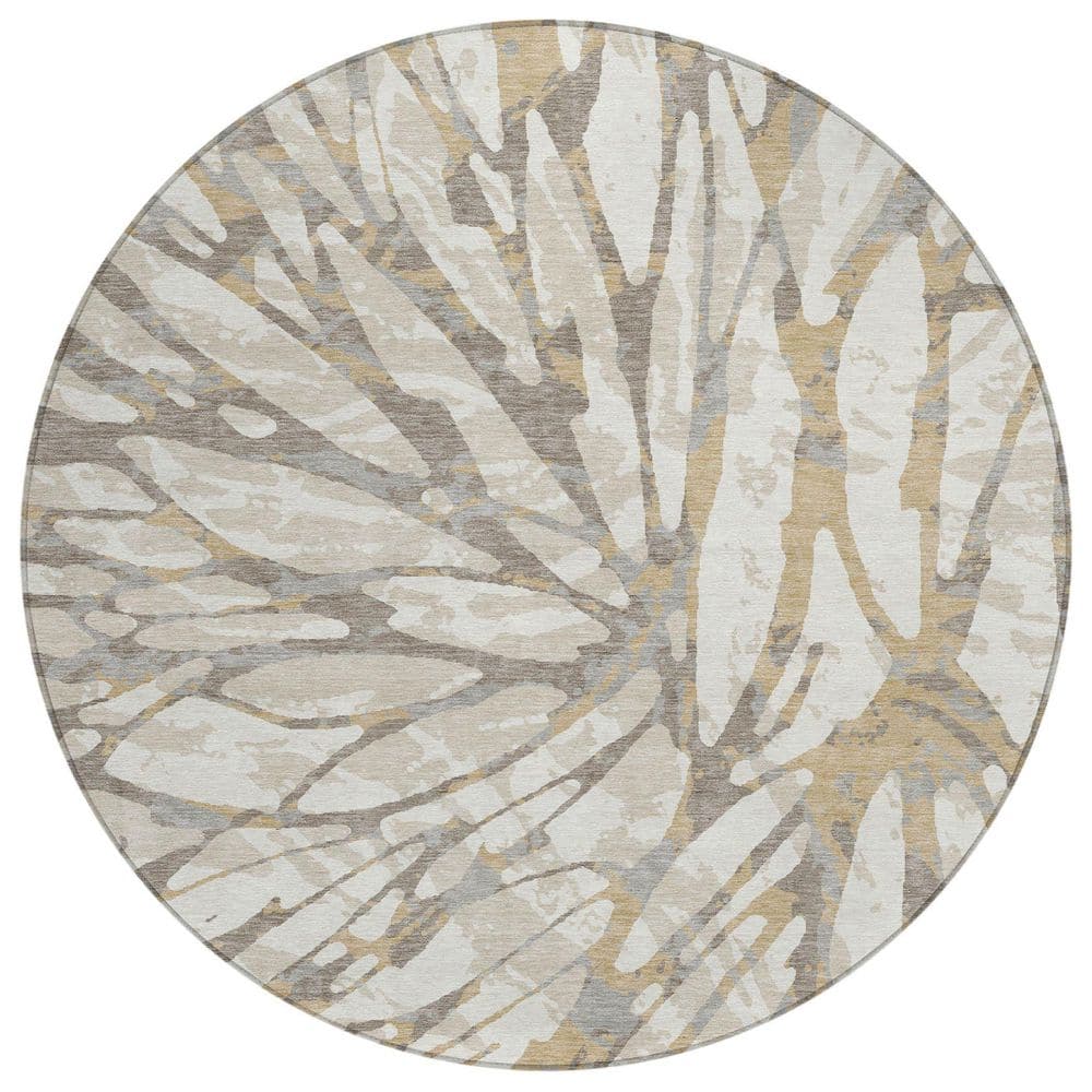 Chantille Machine Washable Indoor/Outdoor Abstract ACN2651 Ivory 8 ft. x 8 ft. Round Rug price history on PriceWatchPro