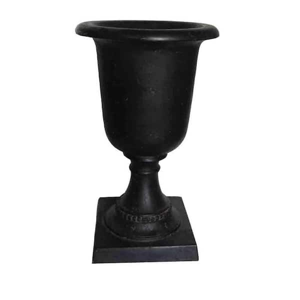 MPG 17-1/2 in. x 29 in. Cast Stone Fiberglass Italian Urn in Aged Charcoal