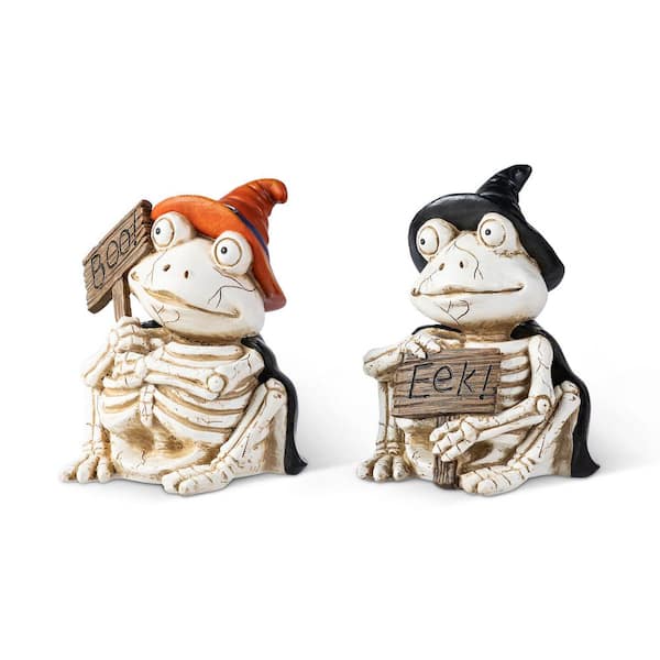 7 in. H Halloween Resin Skeleton Frogs Table Decor (set of 2)